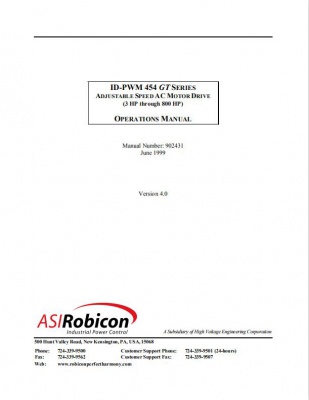 ASI Robicon ID-PWM 454 GT SERIES ADJUSTABLE SPEED AC MOTOR DRIVE (3 HP through 800 HP) OPERATIONS