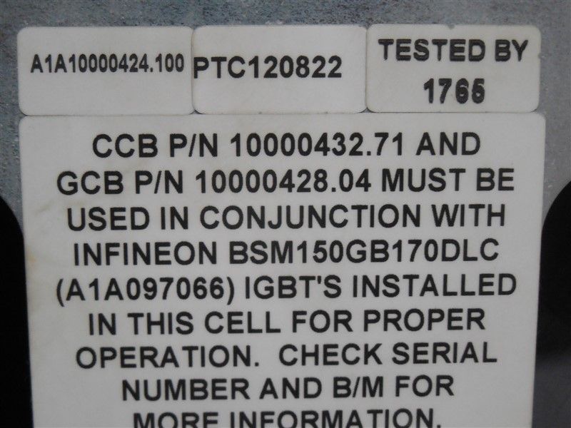 SIEMENS A1A10000424.100 ROBICON PERFECT HARMONY POWER CELL CCB P/N 10000432.71 GCB P/N 10000428.04