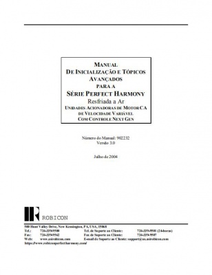 MANUAL DE INICIALIZAÇÃO E TÓPICOS  AVANÇADOS PARA A SÉRIE PERFECT HARMONY