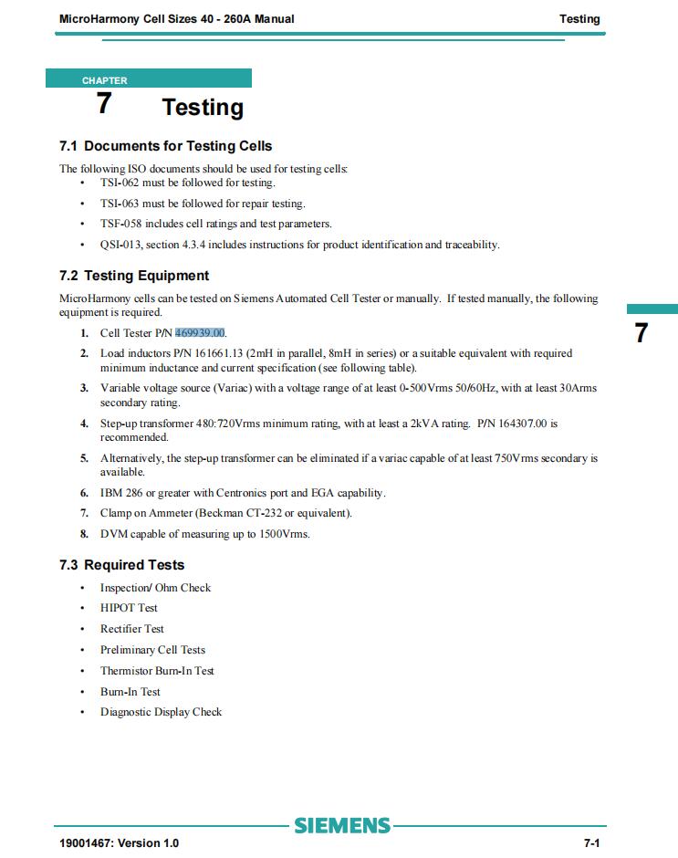 ASI-Robicon Siemens GH180 Perfect Harmony Portable Harmony Cell Tester （PCT） （P/N 469939.00）