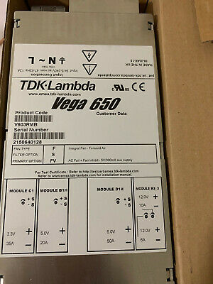 Siemens 03128758-01 TDK-Lambda Vega 650 K60117 Power Supply V602VKN, V608BRW