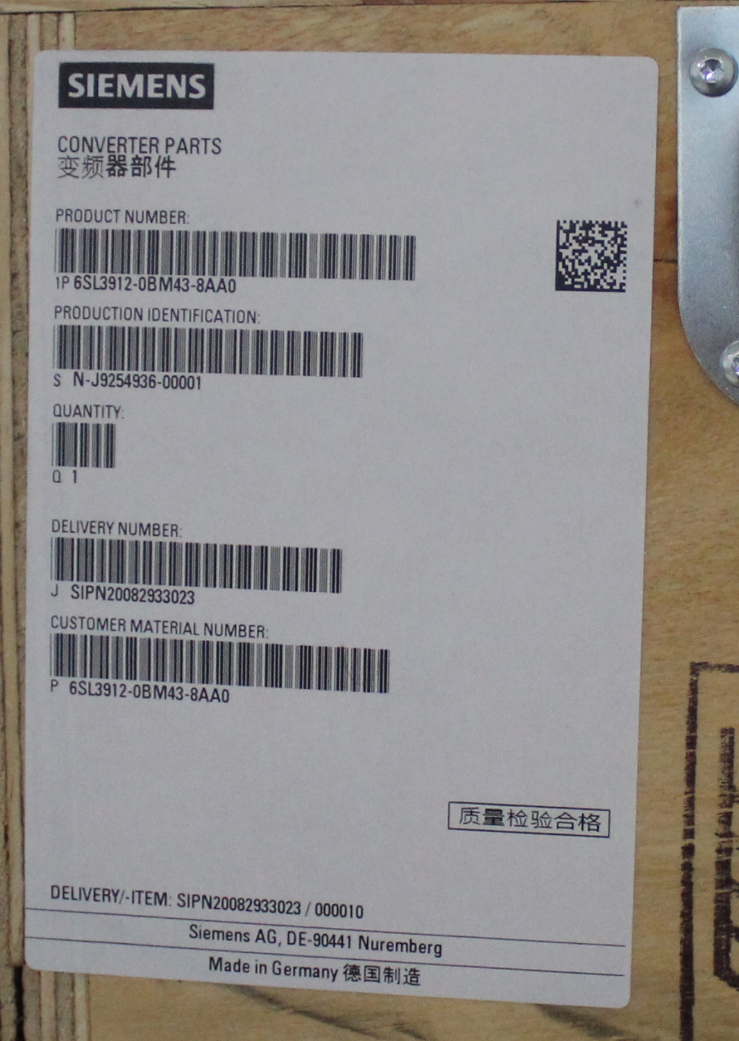 6SL3912-0BM43-8AA0