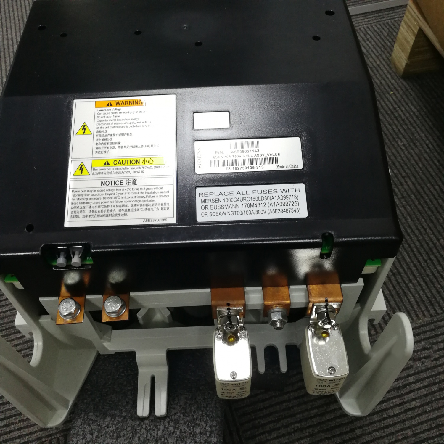 A5E39021143, 6SR5-70A 750V CELL ASSY_VALUE, Siemens GH180 Power Cell, 6SR5902-0AB02-0AM1