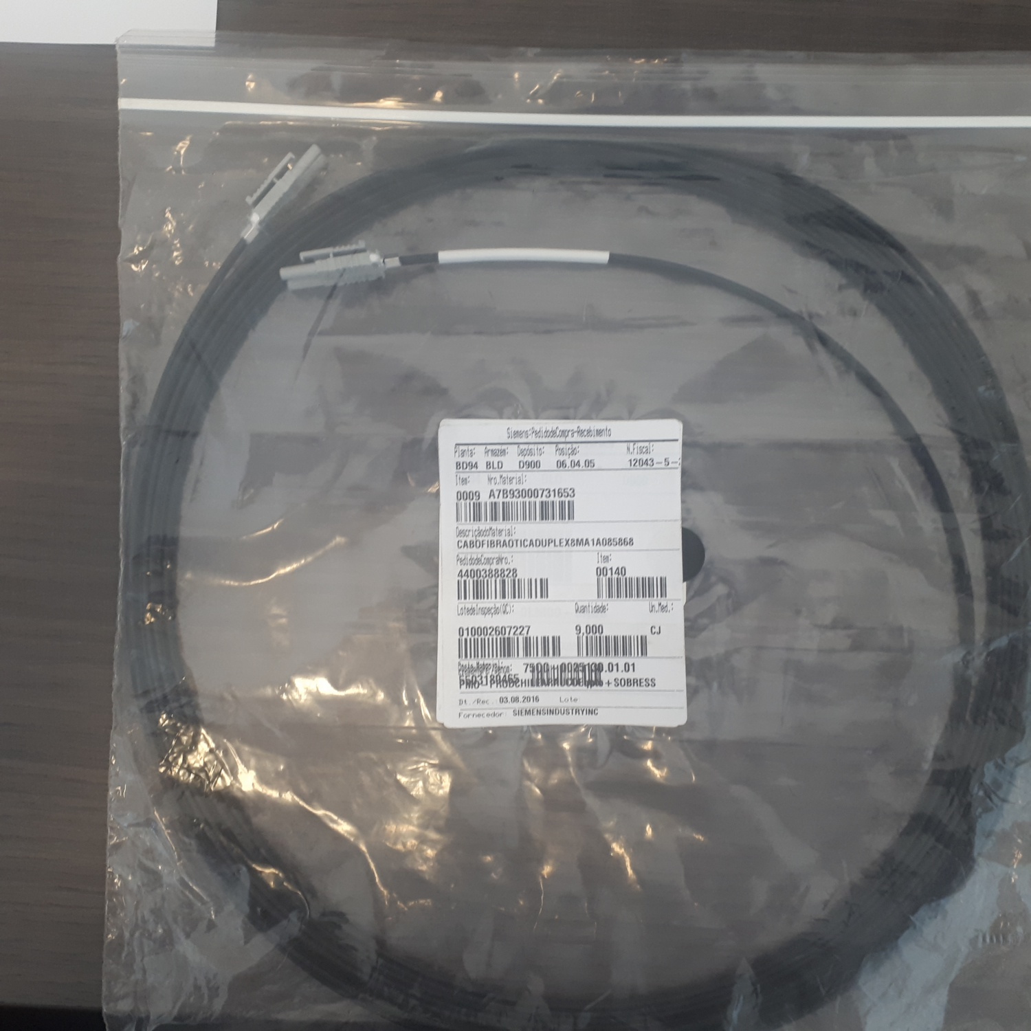 Fiber optics 9m A7B93000731653 for GEN3, A5E45127010, FIBER OPTIC ASSY, DUPLEX. 6SR0960-0LM16-0AM0