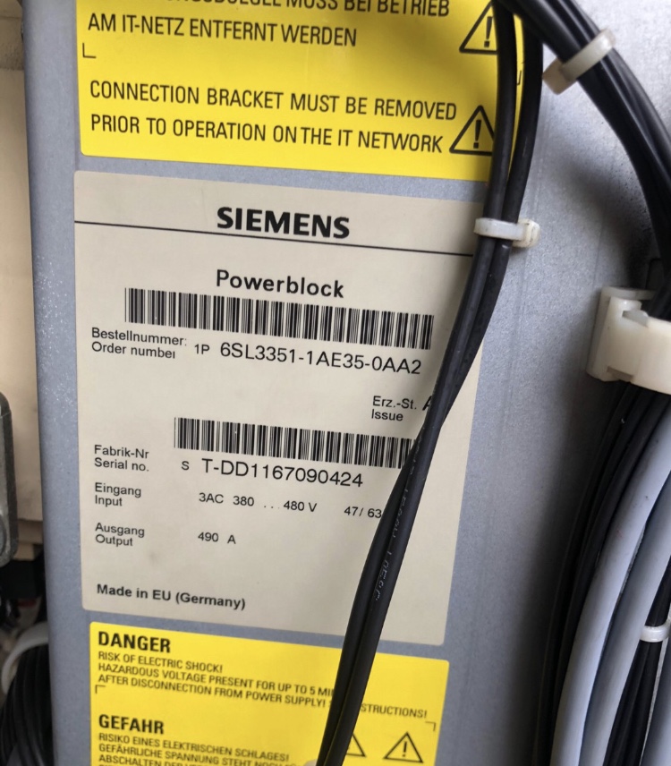 Siemens 6SL3351-1AE35-0AA2 SINAMICS/MICROMASTER PX replacement power block, 6SL3120-1TE32-0AA4, 6SL3120-1TE26-0AA3, SINAMICS S120 Single Motor Module