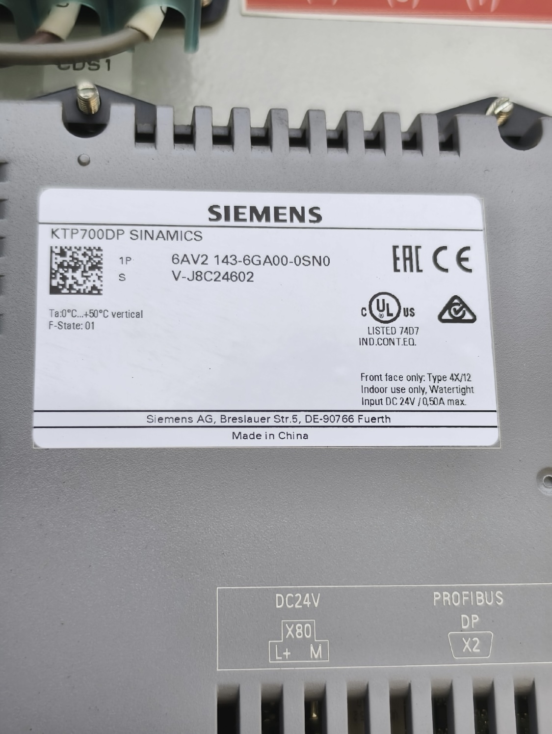 Siemens A5E32539903, 6SR4092-0AD00-0AM1, 6AV2 143-6GA00-0SN0, A5E37764609, A5E32100313, A5E36968571