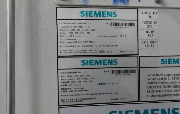 Siemens Perfect Harmony Drive 6SR4602-0SE41-2EJ0, 6SR3102-3RJ43-5BF0, 6SR4102-2HA35-0BG0, 6SR4502-2HA34-0BH0, 6SR5502-2ND41-6BH2, 6SR3602-1AK43-0FF0, 6SR4502-5NC41-7BG0
