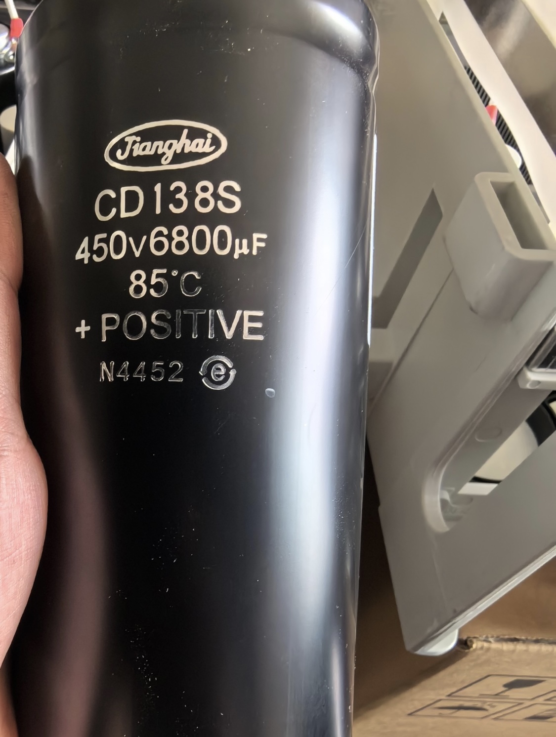 Jianghai CD138S 450V 12000uF 85℃ + POSITIVE 77x220mm ECG2WWP123M ALUMINIUM ELECTROLYTIC CAPACITORS for Innomotics Siemens Robicon GH180 POWER CELL A5E35399008