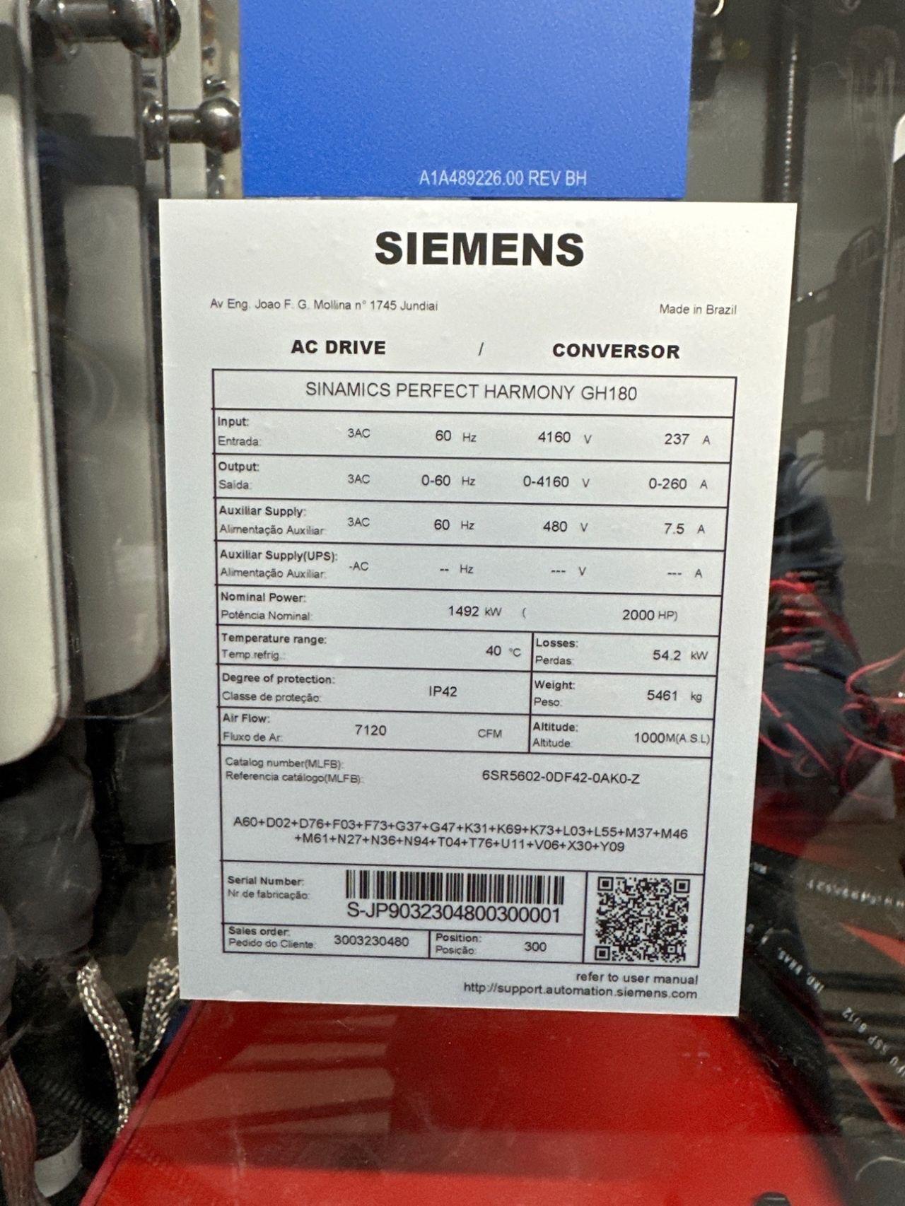 6SR5602-0DF42-0AK0-Z, Power Supply A5E48177771, A5E48177772, SIB A5E32188144, A7B10001402440 CONVERSOR DE FREQUENCIA GH180 GEN V, 6SR5602-0DE41-2EJ0-Z