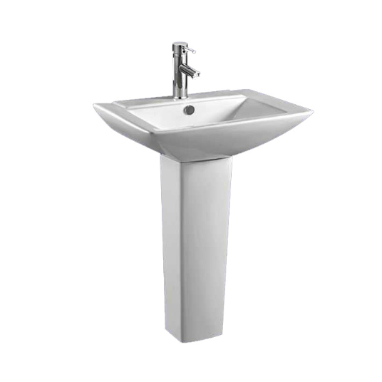 Popular Design Ceramic Pedestal Basin Bathroom White Color Wash Basin Rectangle Hand Wash Basins Wholesale Ceramic Sinks