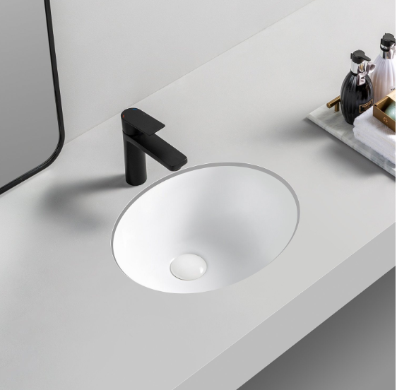 Bathroom Ceramic Porcelain Glassy White Under Counter Wash Basin