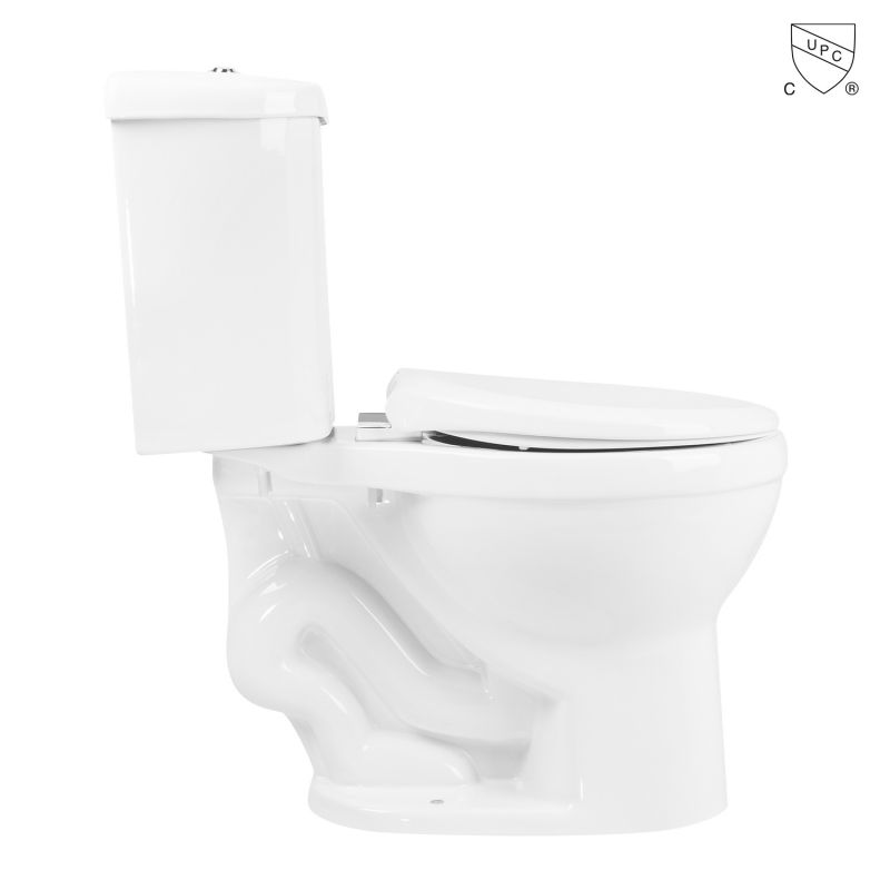 Cupc North America Hotel Sanitary Ware Siphon Flush Water Closet Modern Bathroom Wc White Color Ceramic Two Piece Toilet