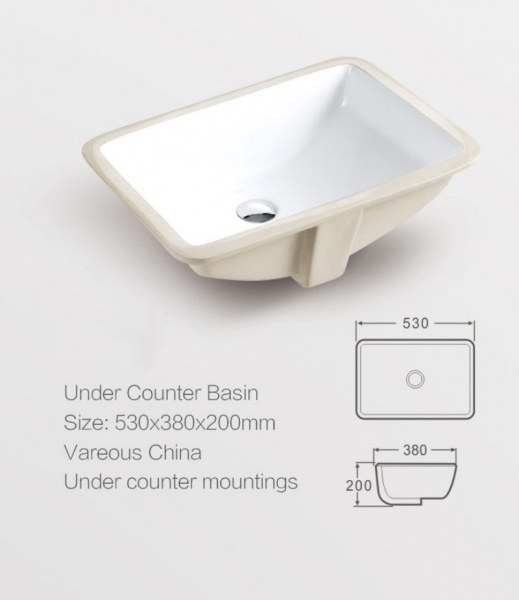 Sink Household Undermount Bathroom Basin Ceramic Modern Hand Washing Undermount Sinks Square