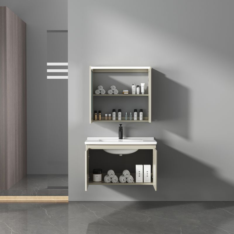 Bathroom Cabinet Solid Wood Mirror Vanity Modern Simple Sink Cabinet