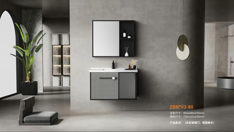 Bathroom Cabinet Set European Tempered Glass Bathroom Make up Vanity