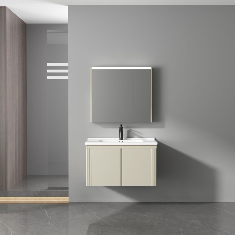 Bathroom Cabinet Solid Wood Mirror Vanity Modern Simple Sink Cabinet