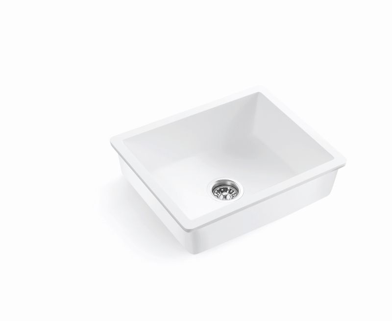 Acrylic Solid Surface Under Mount Kitchen Sink Sanitary Ware White