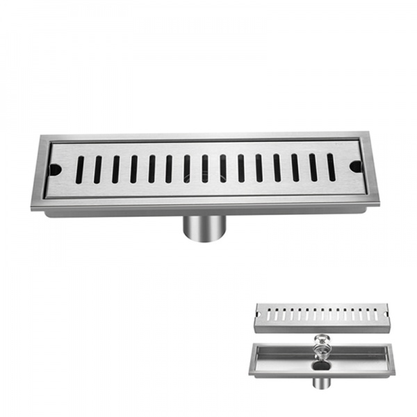 Linear Anti Odor Bathroom Tile Insert Shower The Floor Drain Trap Cover Stainless Steel
