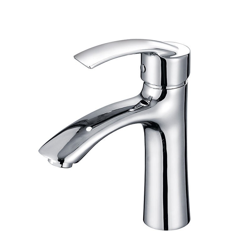 Modern Bathroom Brass Single Hole Deck Mounted Wash Basin Mixer Hot and Cold Lavatory Faucets