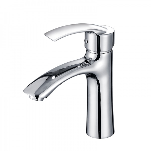 Modern Bathroom Brass Single Hole Deck Mounted Wash Basin Mixer Hot and Cold Lavatory Faucets