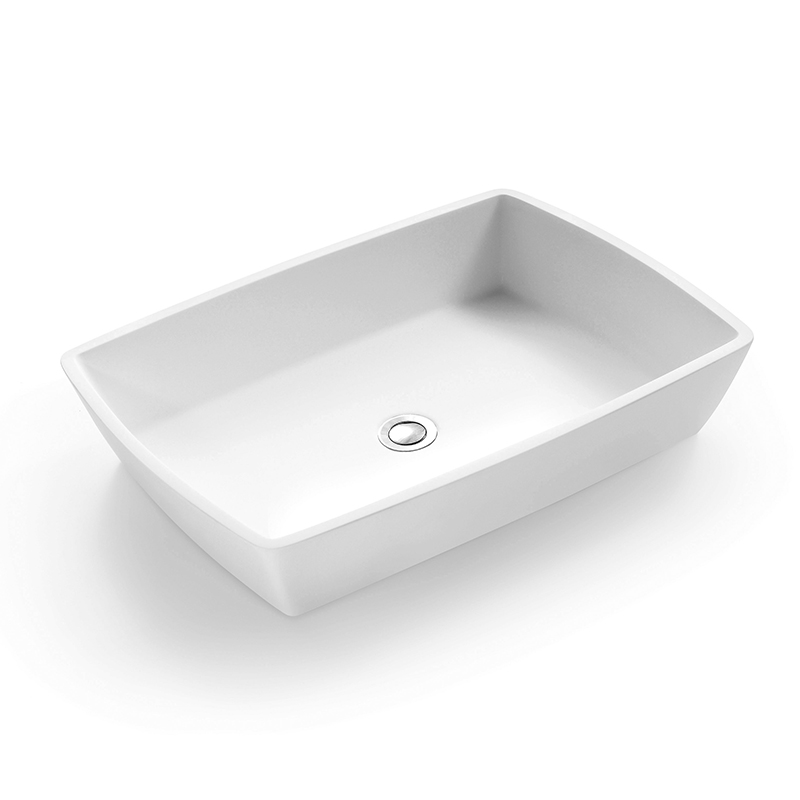 Acrylic Solid Surface Wash Basin for Countertop Bathroom Kitchen White