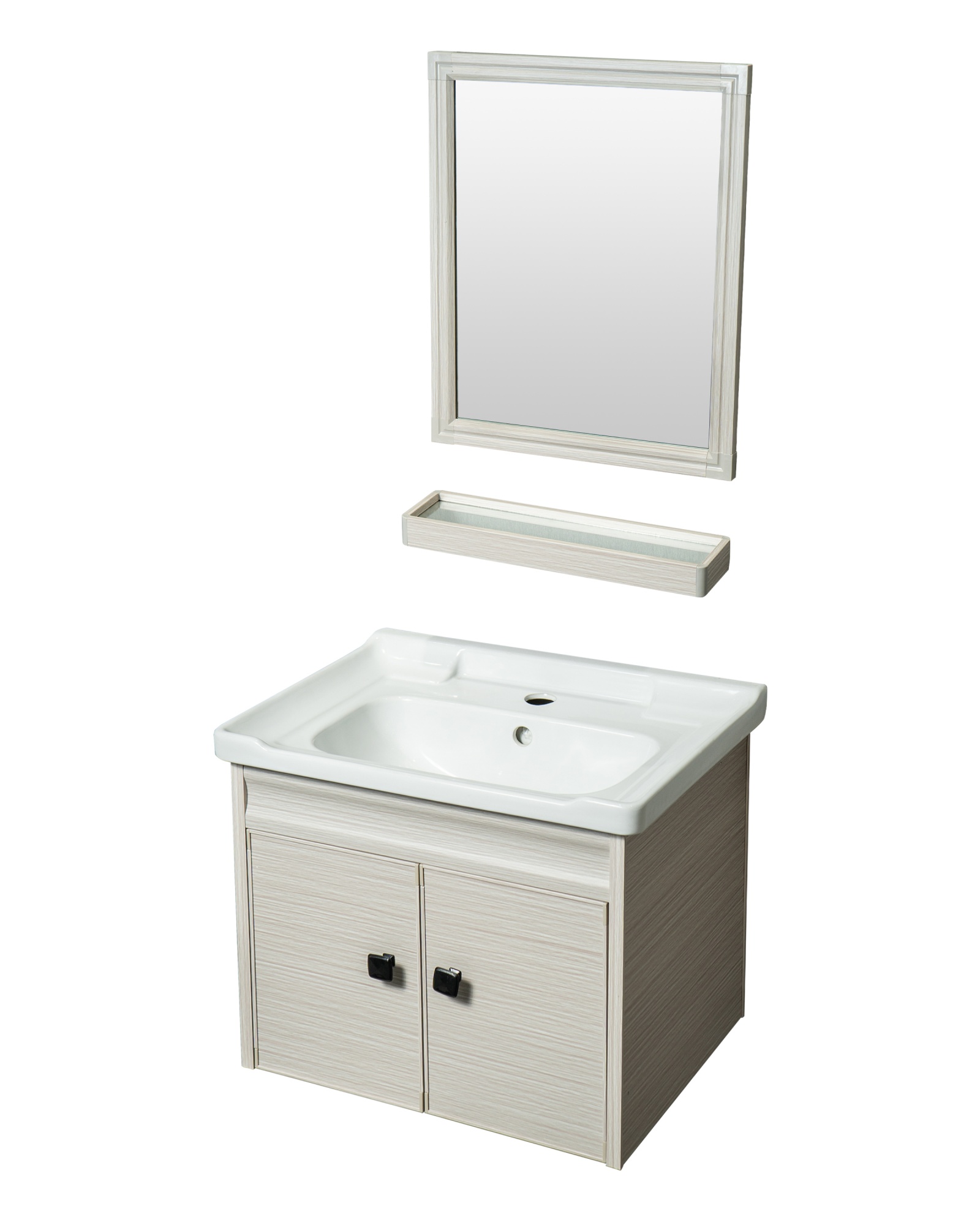 Steel Bathroom Cabinet Customized Carbon Fiber Bathroom Vanity with Basin and Mirror Cabinets
