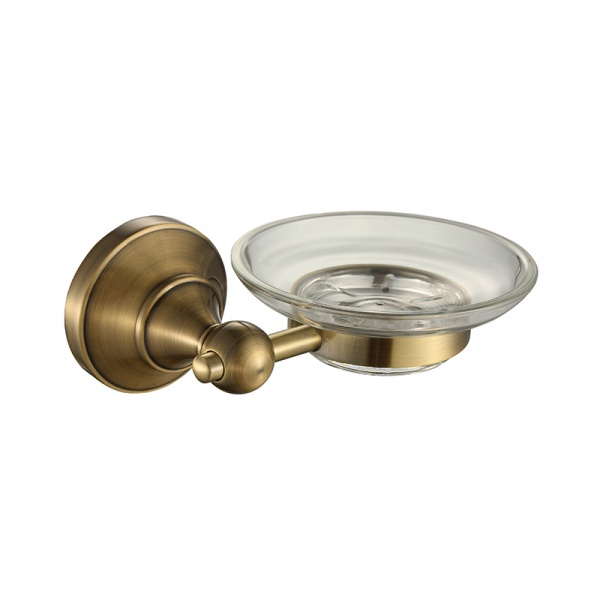 Bathroom Accessories Wall Hung Set Soap Glass Dish with SUS304 Stainless Steel Holder for Household Hotel