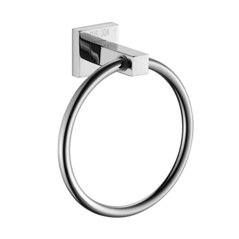 Bathroom Wall Mounted Hardware SUS 304 Stainless Steel Towel Holder Ring for Household Hotel