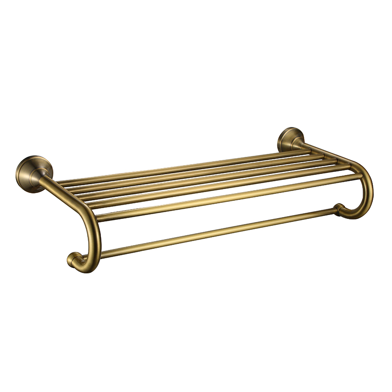 SUS304 Stainless Steel Towel Bar Rack Shelves for Bathroom Hotel Brushed Gold Color