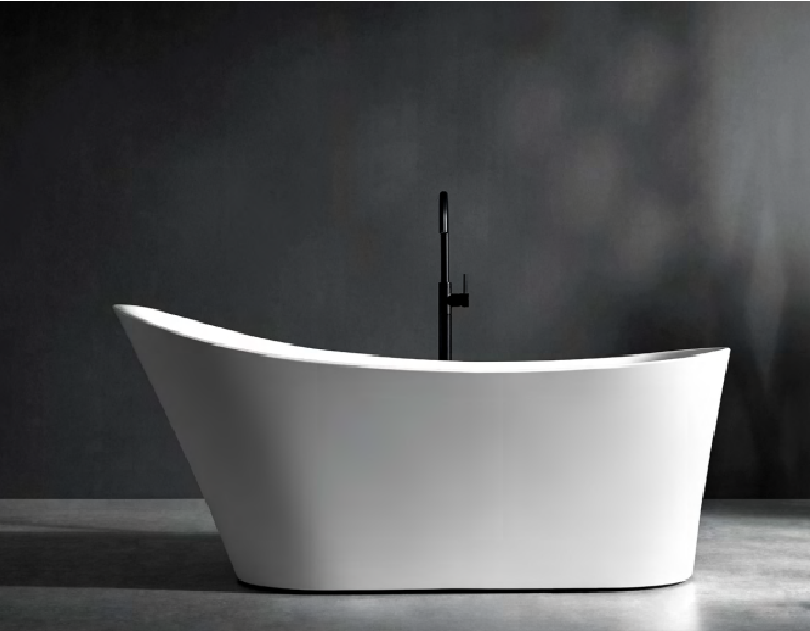 Luxury Sanitary Ware Cupc White Color Freestanding Indoor Bathtub 1.8 M Length Bathroom Bathtub with Outflow Hole