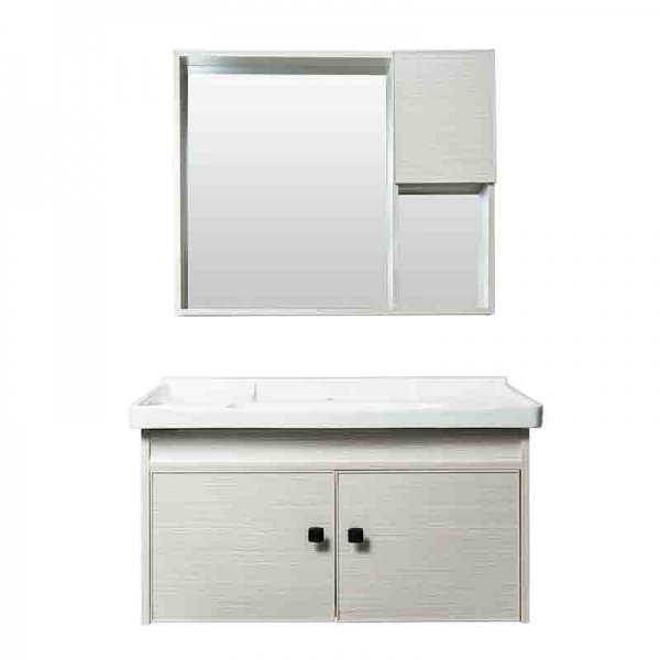 Wholesaler Bathroom Cabinet Customized Carbon Fiber Bathroom Vanity with Ceramic Basin and Mirror Cabinets