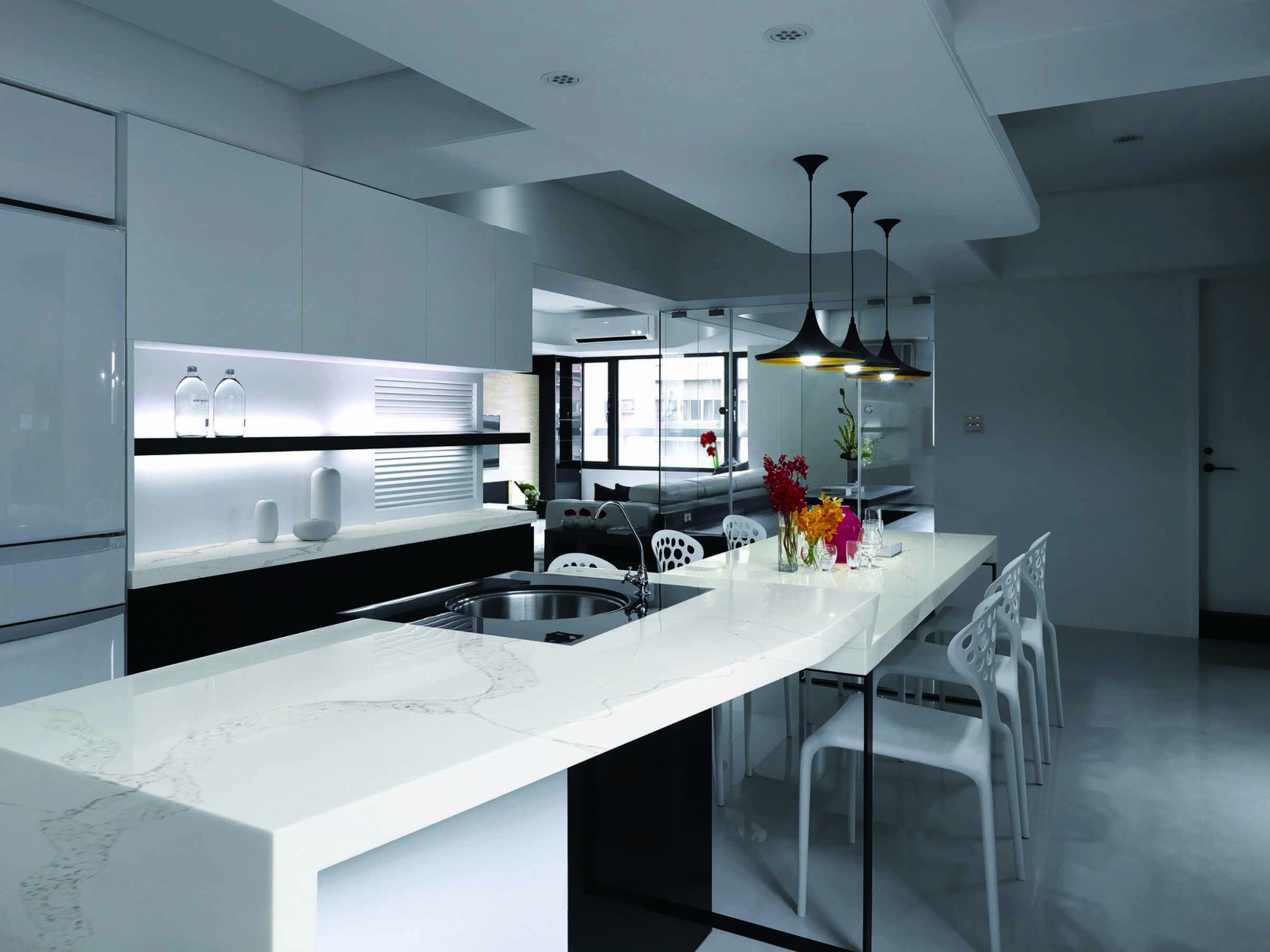 Quartz slabs calacatta white for kitchen countertop and stone surface