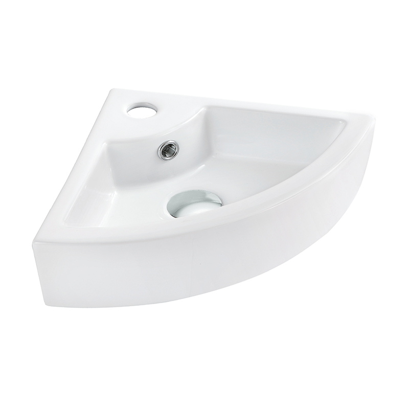 Sanitary Ware Bathroom Wc Simple Design Wall Hung Washing Basin Sink Triangle Shape Mini Corner Wall Hanging Lavabos with Cupc