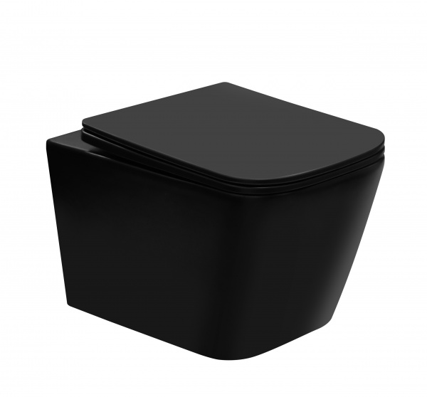 Square and Round Wall-Hung Toilet Inodoor of Glossy Matte Black Toilet Water Colset