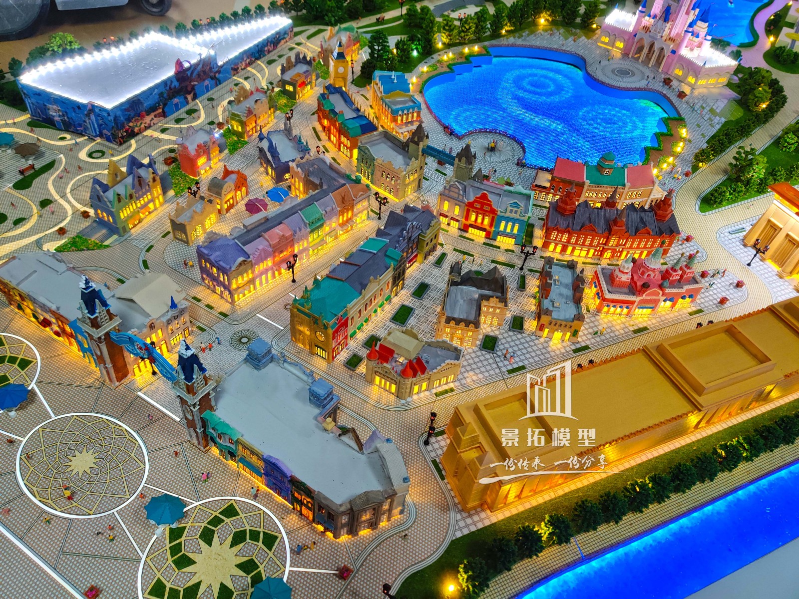 How should the architectural models in the sand model be made?