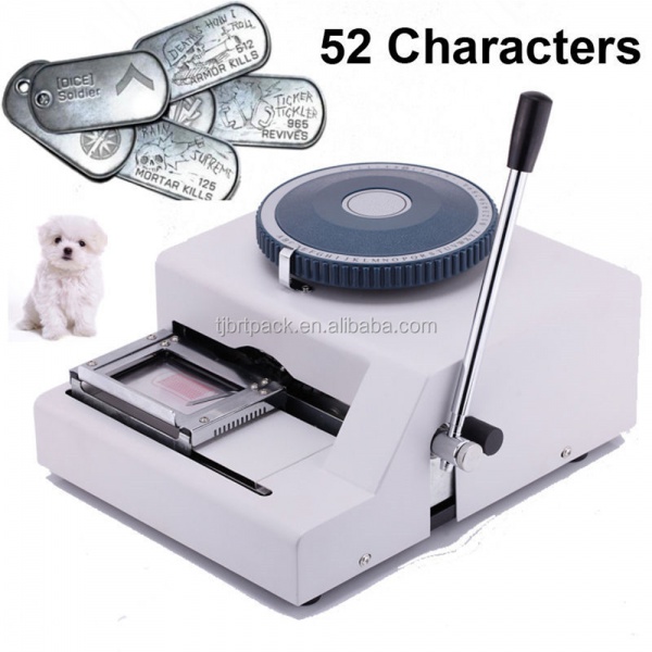MANUAL DOG TAG EMBOSSING MACHINE WITH 52 CHARACTERS