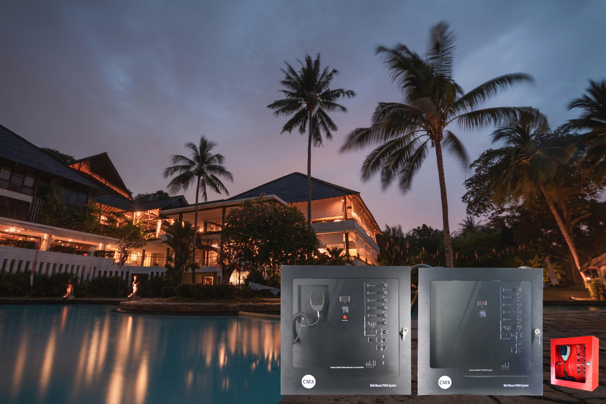 CMX 24 ZONES PAVA-6500 VOICE  EVACUATION SYSTEM FOR HOTEL