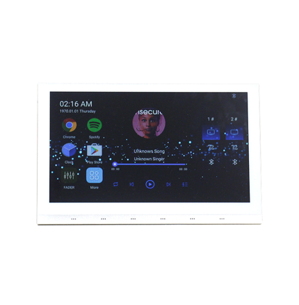 A10 8-CH Bluetooth Wall Amplifier with Android 8x25W Wi Fi Music Amplifier with SD/Bluetooth/AUX/AirPlay/DLNA/Line Input/10 Inch Touch Screen Wi Fi Streaming Amplifier