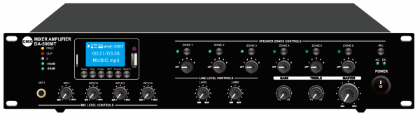 6 Zone Mixer Amplifier with ATT/Mp3/USB/FM/Bluetooth DA-60MT/DA-120MT/DA-240MT/DA-350MT/DA-500MT      