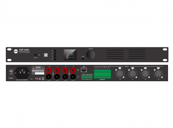 DSP-4400 DSP-4300 DSP-4200 Four Channel Power Amplifier with DSP & DANTE