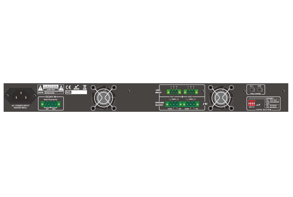 Two Channel Class-D Power Amplifier DA-2120, DA-2240, DA-2350, DA-2500