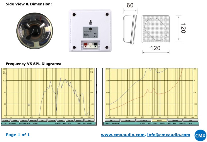 WSK-33T Waterproof Wall Mount Speaker 3W 1.5W