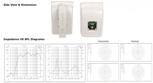 WSK-440PW 40W 2-Way Outdoor Wall Mount Loudspeaker 100V 70V & 8 Ohm