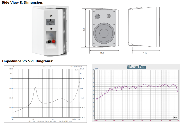 4” Two Way Wall Mount Speaker 100V 20W WSK-420CW