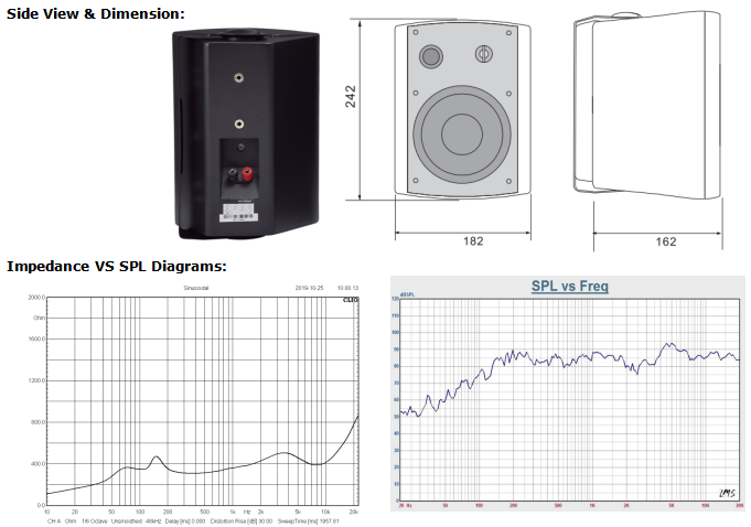 5.25” 2-Way Wall Mount Speaker WSK-530CW 100V 30W