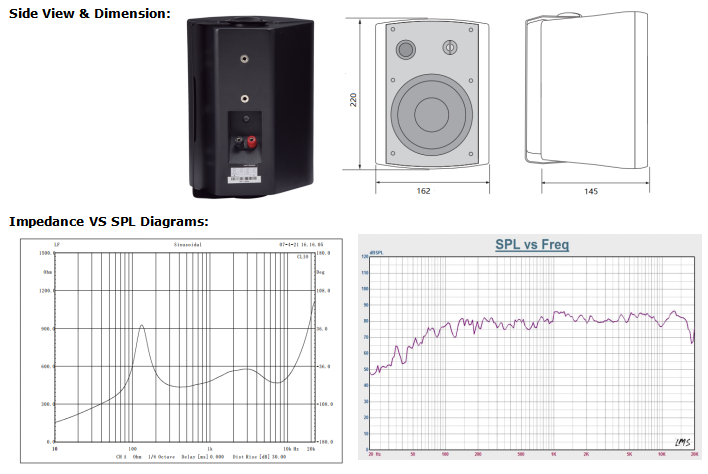 4” Two Way Wall Mount Speaker 100V 20W WSK-420C