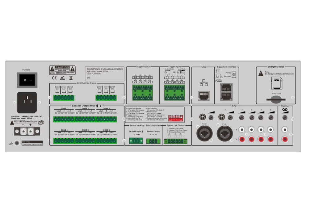 EN54-16 Voice Evacuation Controller EVAC-500