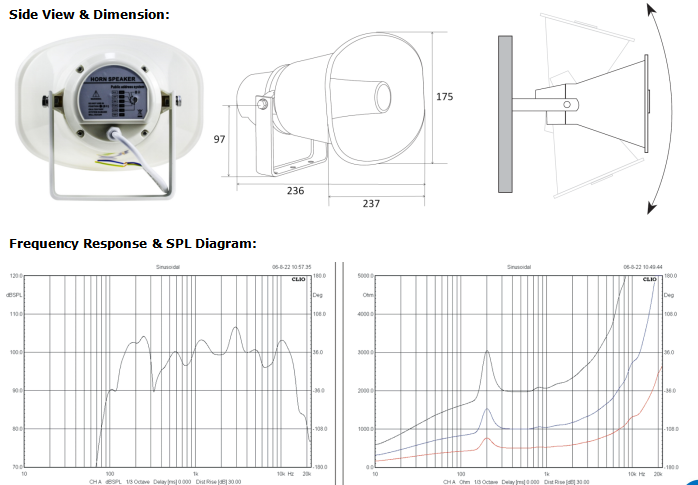Outdoor Horn Speaker 15W 100V HSK-15T