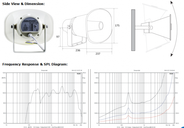 Outdoor Horn Speaker 15W 100V HSK-15T