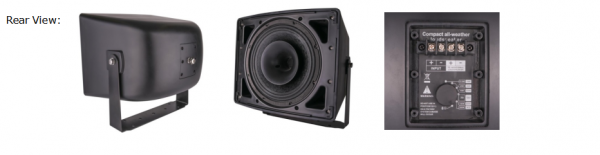 HSK-108AT 2-Way Coaxial All Weather Loudspeaker 150W/300W 100V/70V & 8 Ohm ABS                                                         